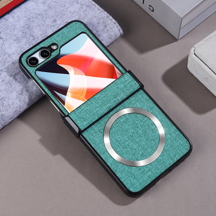 For Samsung Galaxy Z Flip6 / Flip7 FE MagSafe Back Screen Film Integrated Cloth Texture Phone Case