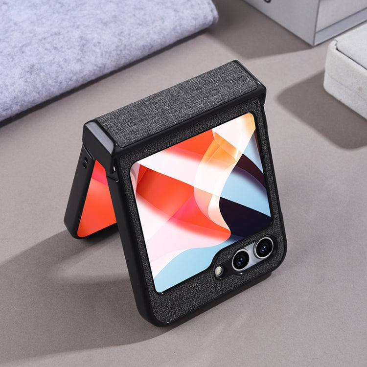 For Samsung Galaxy Z Flip6 / Flip7 FE MagSafe Back Screen Film Integrated Cloth Texture Phone Case