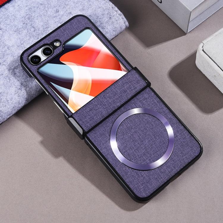 For Samsung Galaxy Z Flip6 / Flip7 FE MagSafe Back Screen Film Integrated Cloth Texture Phone Case