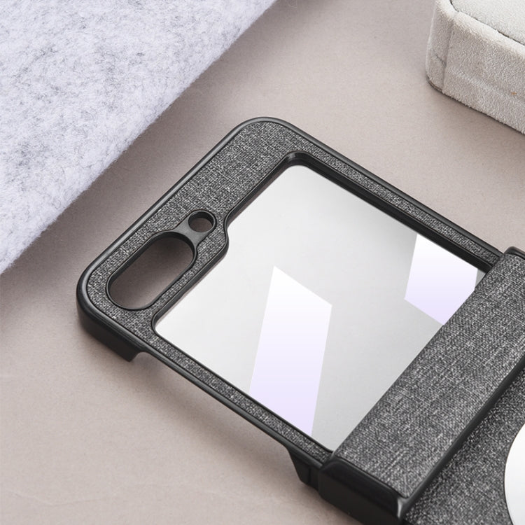 For Samsung Galaxy Z Flip6 / Flip7 FE MagSafe Back Screen Film Integrated Cloth Texture Phone Case