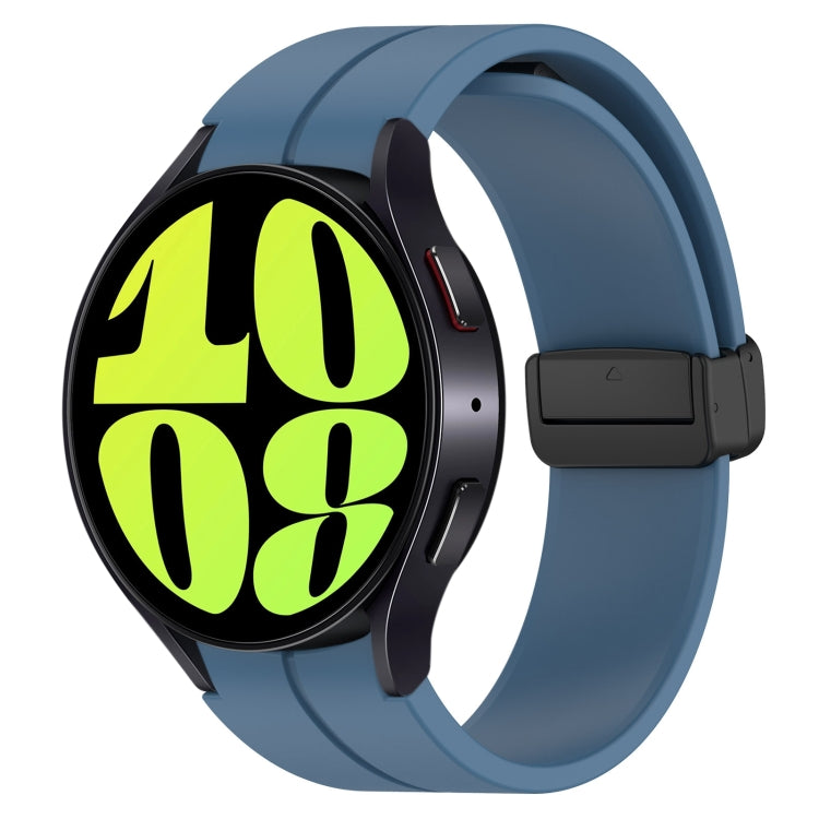 For Samsung Galaxy Watch 6 / 6 Classic Magnetic Folding Black Buckle Silicone Watch Band, Size:Small Size