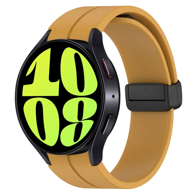 For Samsung Galaxy Watch 6 / 6 Classic Magnetic Folding Black Buckle Silicone Watch Band, Size:Small Size