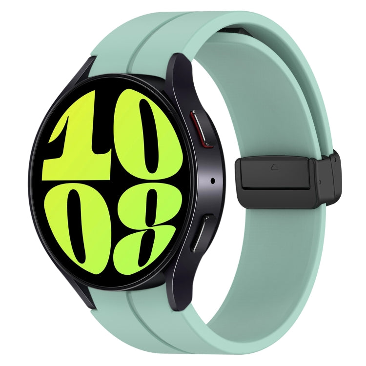 For Samsung Galaxy Watch 6 / 6 Classic Magnetic Folding Black Buckle Silicone Watch Band, Size:Small Size