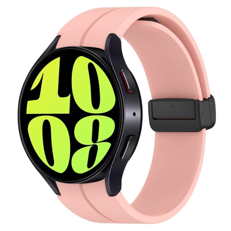 For Samsung Galaxy Watch 6 / 6 Classic Magnetic Folding Black Buckle Silicone Watch Band, Size:Small Size