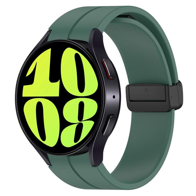 For Samsung Galaxy Watch 6 / 6 Classic Magnetic Folding Black Buckle Silicone Watch Band, Size:Small Size