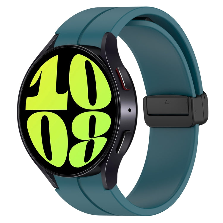 For Samsung Galaxy Watch 6 / 6 Classic Magnetic Folding Black Buckle Silicone Watch Band, Size:Small Size