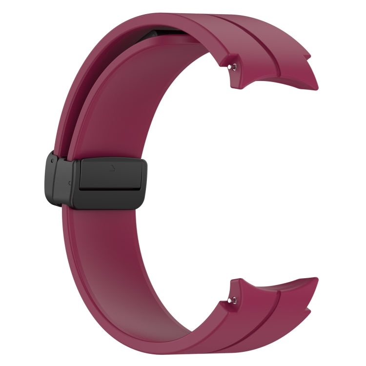 For Samsung Galaxy Watch 6 / 6 Classic Magnetic Folding Black Buckle Silicone Watch Band, Size:Small Size
