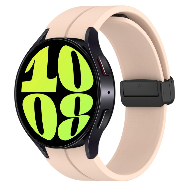 For Samsung Galaxy Watch 6 / 6 Classic Magnetic Folding Black Buckle Silicone Watch Band, Size:Small Size