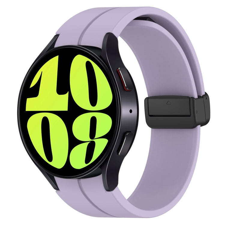For Samsung Galaxy Watch 6 / 6 Classic Magnetic Folding Black Buckle Silicone Watch Band, Size:Small Size