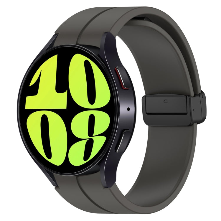 For Samsung Galaxy Watch 6 / 6 Classic Magnetic Folding Black Buckle Silicone Watch Band, Size:Small Size
