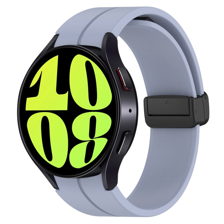 For Samsung Galaxy Watch 6 / 6 Classic Magnetic Folding Black Buckle Silicone Watch Band, Size:Small Size