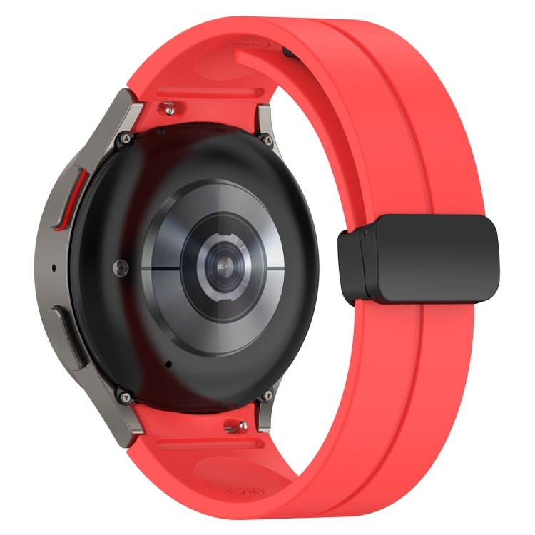 For Samsung Galaxy Watch 6 / 6 Classic Magnetic Folding Black Buckle Silicone Watch Band, Size:Small Size