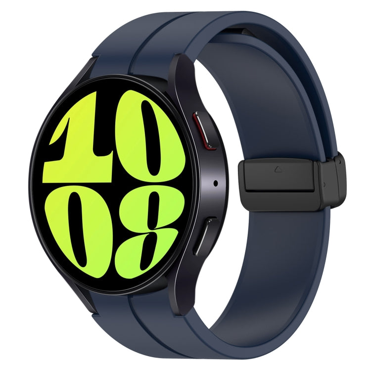 For Samsung Galaxy Watch 6 / 6 Classic Magnetic Folding Black Buckle Silicone Watch Band, Size:Small Size