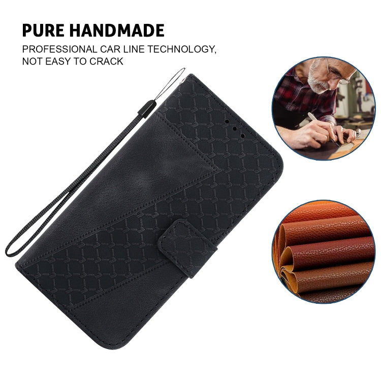 For Samsung Galaxy M55 Seven-shaped Embossed Leather Phone Case