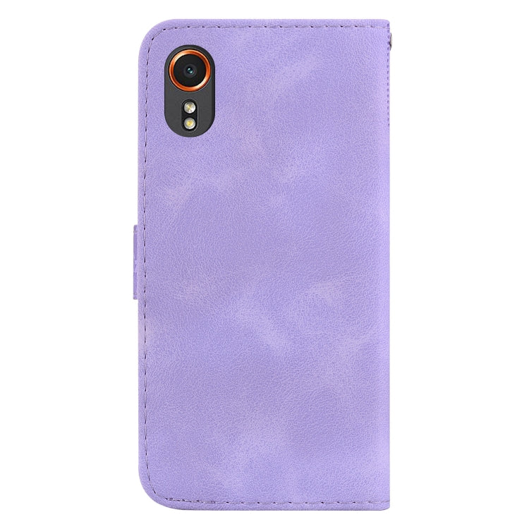 For Samsung Galaxy Xcover7 Seven-shaped Embossed Leather Phone Case