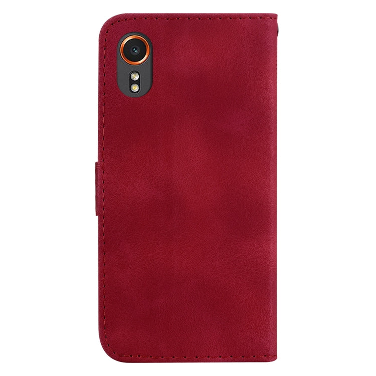 For Samsung Galaxy Xcover7 Seven-shaped Embossed Leather Phone Case