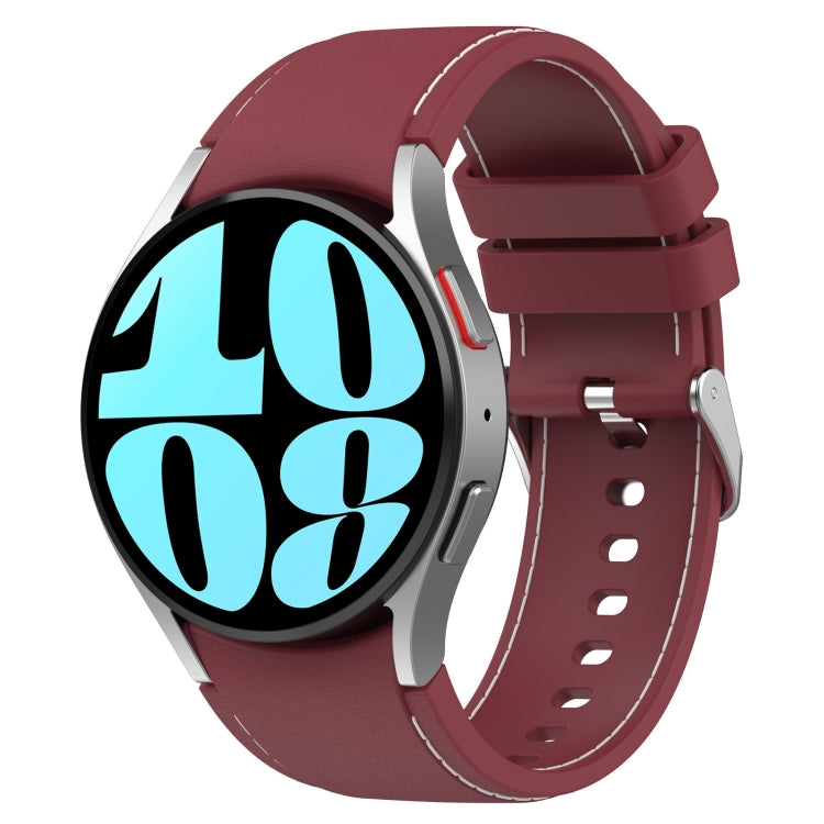 For Samsung Galaxy Watch 6 / 6 Classic Leather Silicone Watch Band