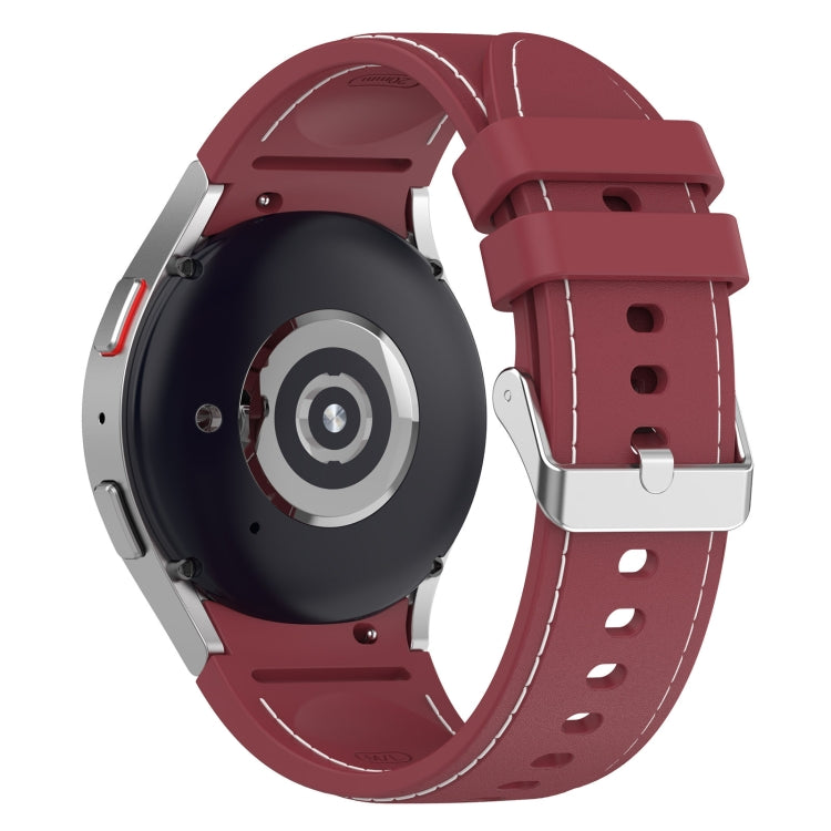 For Samsung Galaxy Watch 6 / 6 Classic Leather Silicone Watch Band