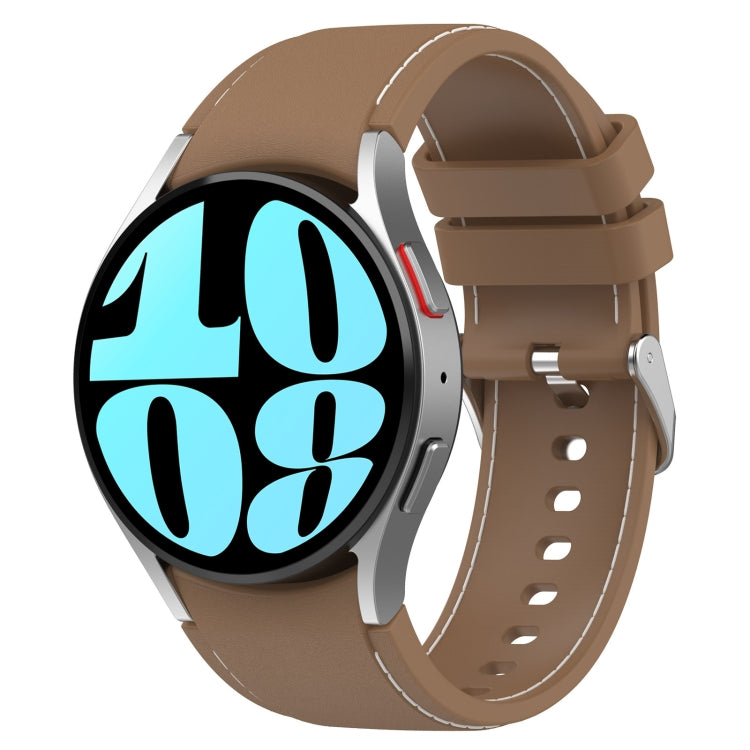 For Samsung Galaxy Watch 6 / 6 Classic Leather Silicone Watch Band