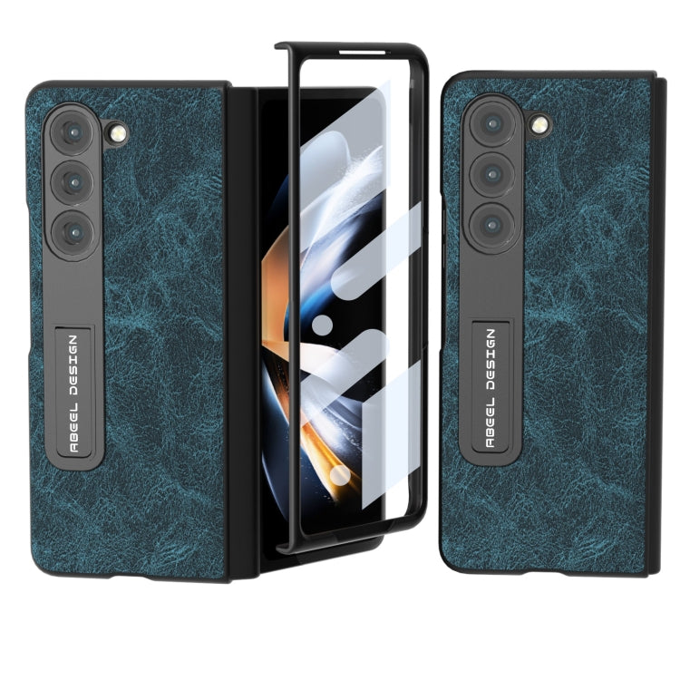 For Samsung Galaxy Z Fold5 Integrated Dream Litchi Texture PU Phone Case with Holder