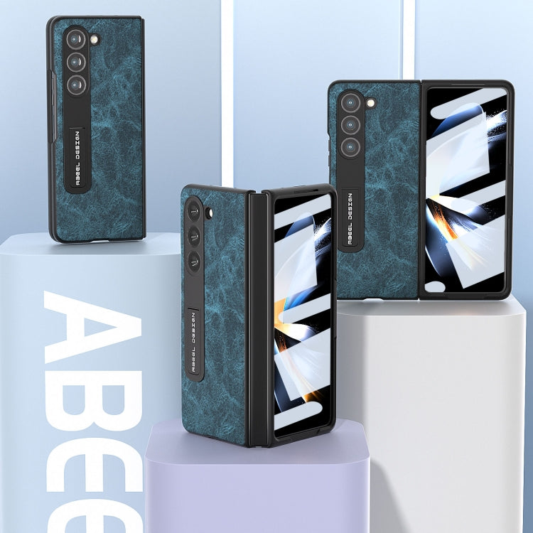 For Samsung Galaxy Z Fold5 Integrated Dream Litchi Texture PU Phone Case with Holder