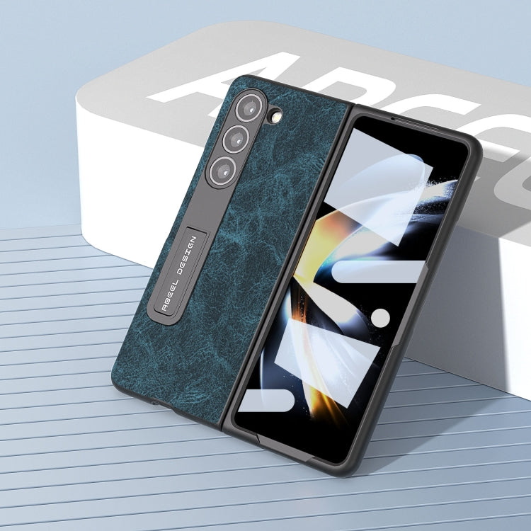 For Samsung Galaxy Z Fold5 Integrated Dream Litchi Texture PU Phone Case with Holder