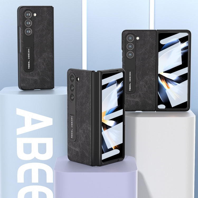 For Samsung Galaxy Z Fold5 Integrated Dream Litchi Texture PU Phone Case with Holder
