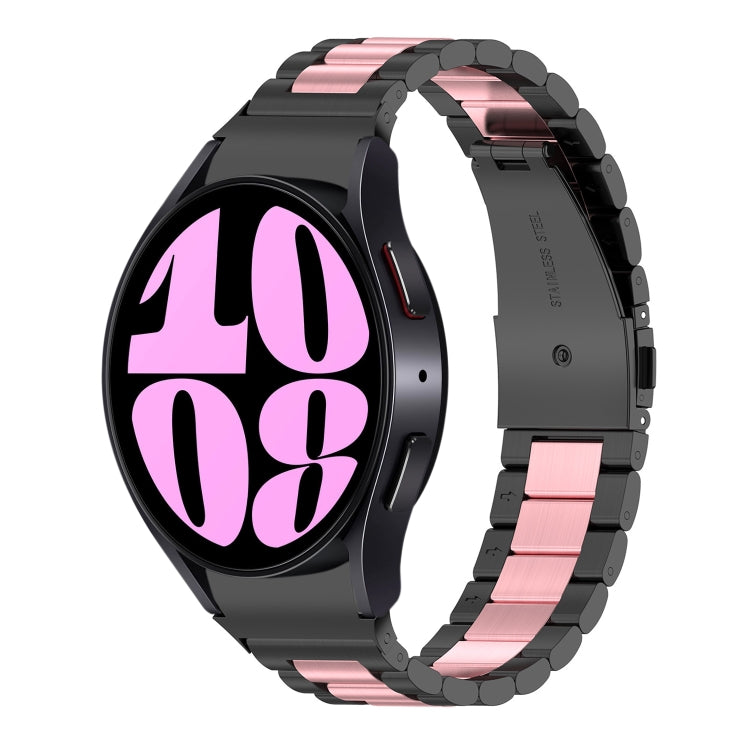 For Samsung Galaxy Watch 6 / 6 Classic Three Bead Stainless Steel Watch Band