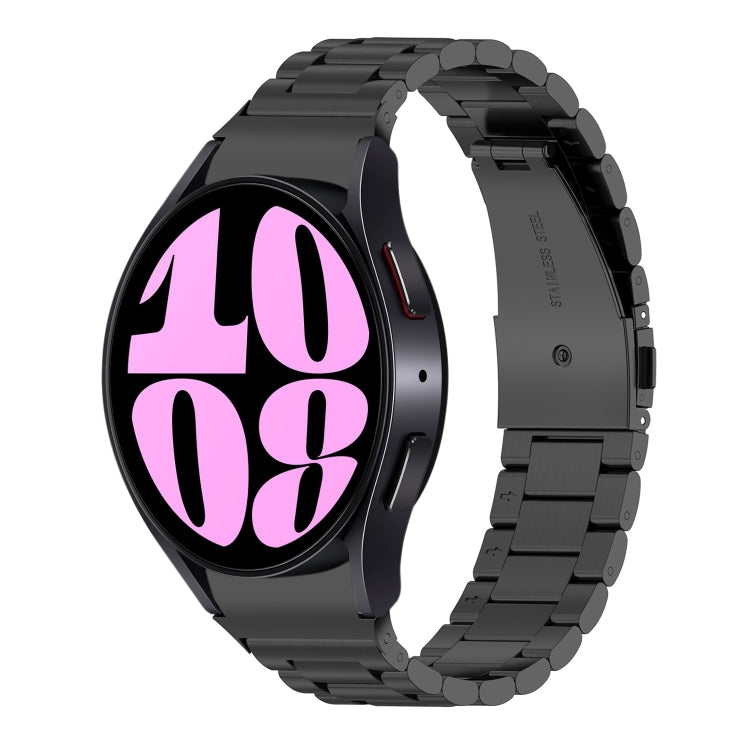 For Samsung Galaxy Watch 6 / 6 Classic Three Bead Stainless Steel Watch Band