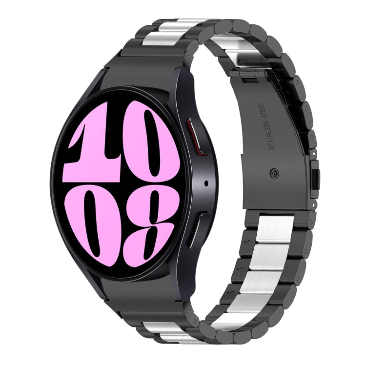 For Samsung Galaxy Watch 6 / 6 Classic Three Bead Stainless Steel Watch Band