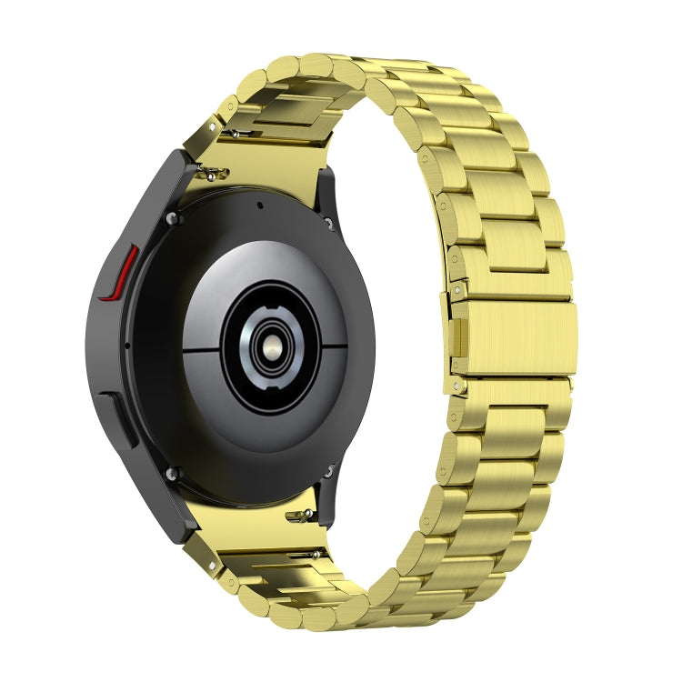 For Samsung Galaxy Watch 6 / 6 Classic Three Bead Stainless Steel Watch Band