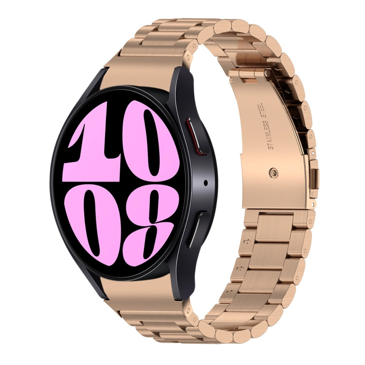 For Samsung Galaxy Watch 6 / 6 Classic Three Bead Stainless Steel Watch Band