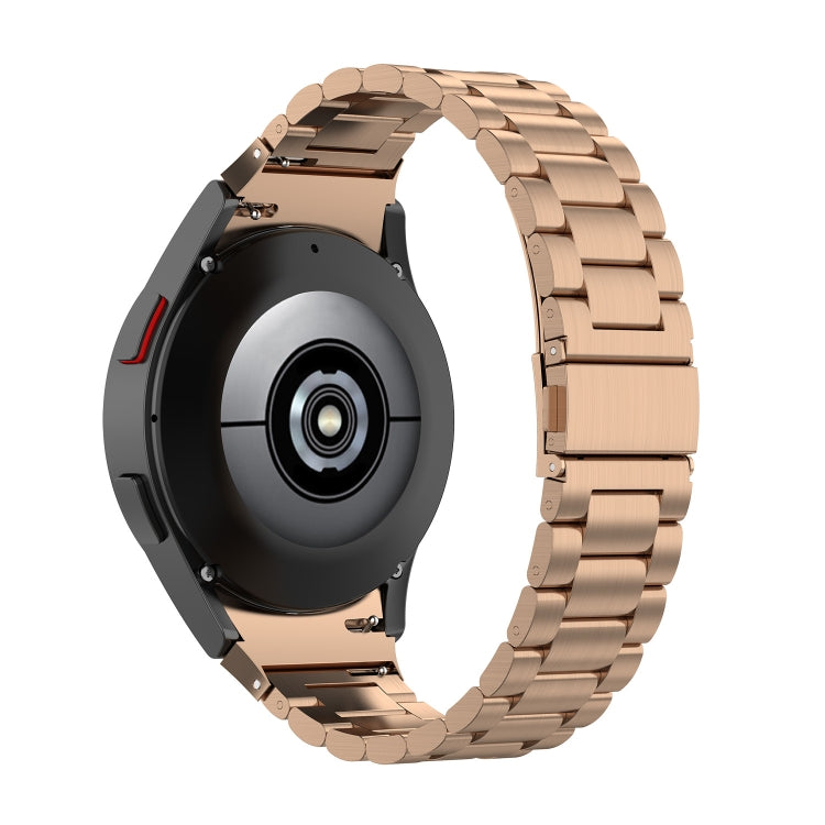 For Samsung Galaxy Watch 6 / 6 Classic Three Bead Stainless Steel Watch Band