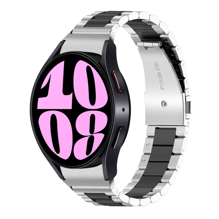 For Samsung Galaxy Watch 6 / 6 Classic Three Bead Stainless Steel Watch Band
