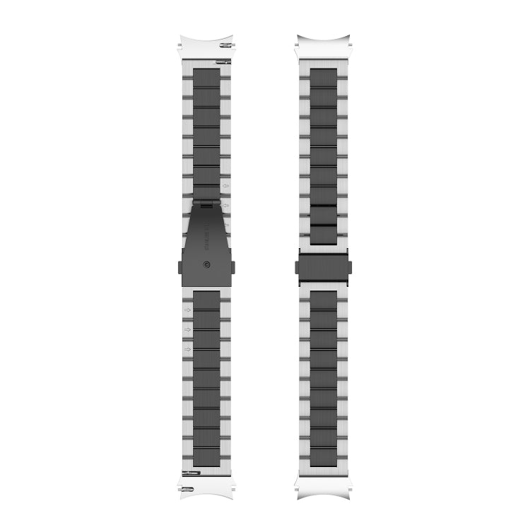 For Samsung Galaxy Watch 6 / 6 Classic Three Bead Stainless Steel Watch Band