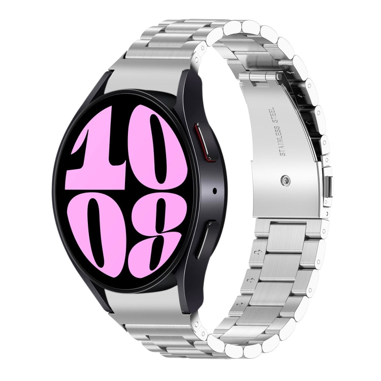 For Samsung Galaxy Watch 6 / 6 Classic Three Bead Stainless Steel Watch Band