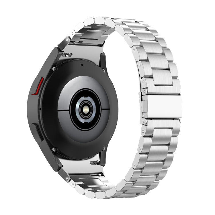 For Samsung Galaxy Watch 6 / 6 Classic Three Bead Stainless Steel Watch Band