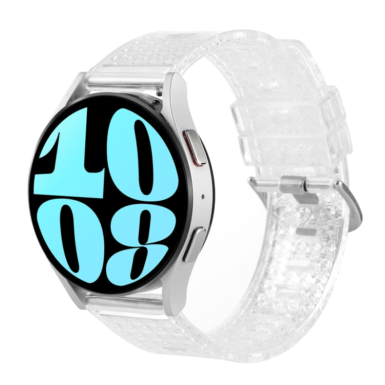 For Samsung Galaxy Watch 6 / 6 Classic Transparent Shiny Diamond TPU Watch Band
