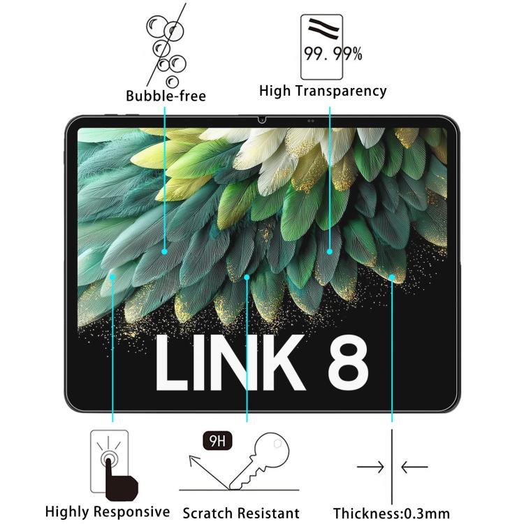 For Blackview Link 8 12.7 2pcs 9H 0.3mm Explosion-proof Tempered Glass Film
