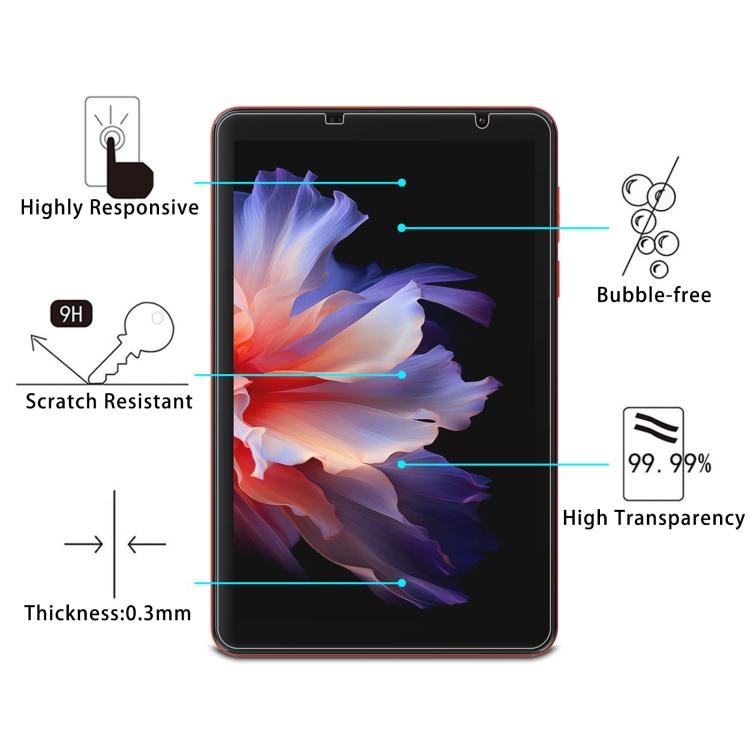 For Blackview Zeno 1 / Techlife Pad Lite 25pcs 9H 0.3mm Explosion-proof Tempered Glass Film