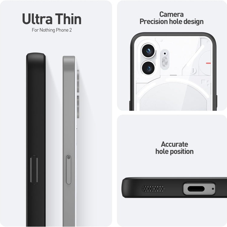 For Nothing Phone 2 Transparent Shockproof TPU Phone Case(Black)