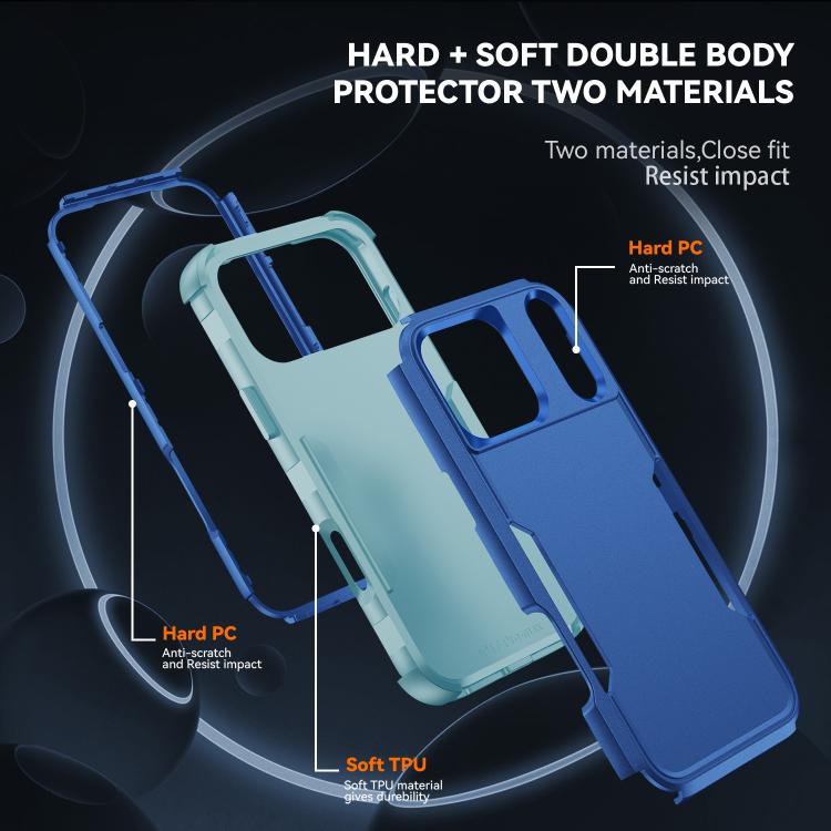 For iPhone 17 Pro Commuter Shockproof TPU + PC Phone Case