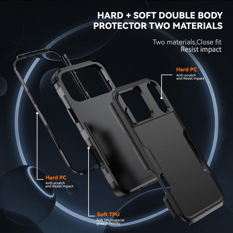 For iPhone 17 Pro Commuter Shockproof TPU + PC Phone Case
