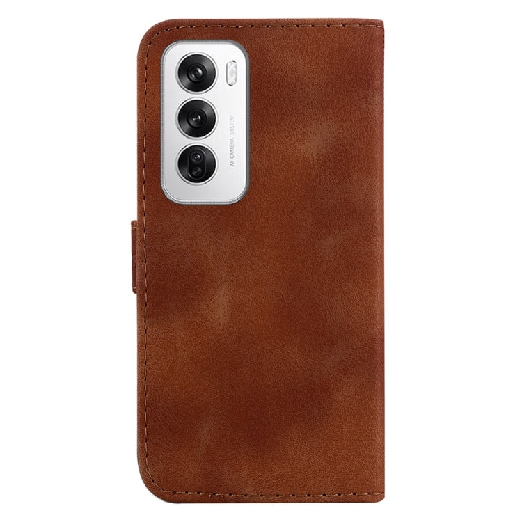 For OPPO Reno12 5G Global Seven-shaped Embossed Leather Phone Case