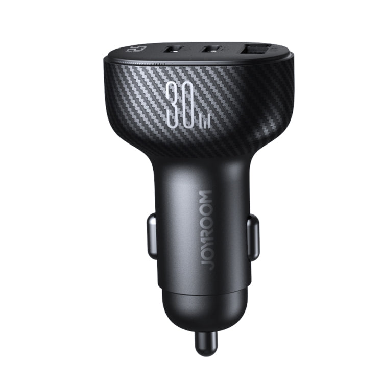 JOYROOM JR-CCD04 30W Dual PD + QC3.0 Ports Digital Display Car Charger(Black)