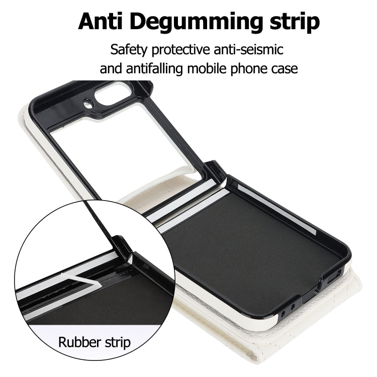 For Samsung Galaxy Z Flip5 V-shaped RFID Card Slot Phone Case with Ring Holder