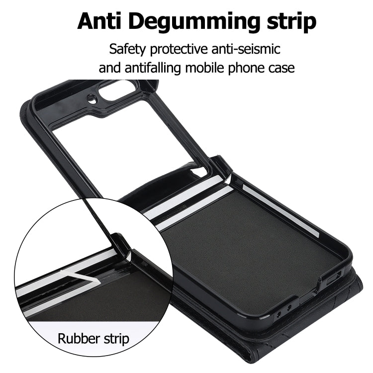 For Samsung Galaxy Z Flip6 / Flip7 FE V-shaped RFID Card Slot Phone Case with Ring Holder