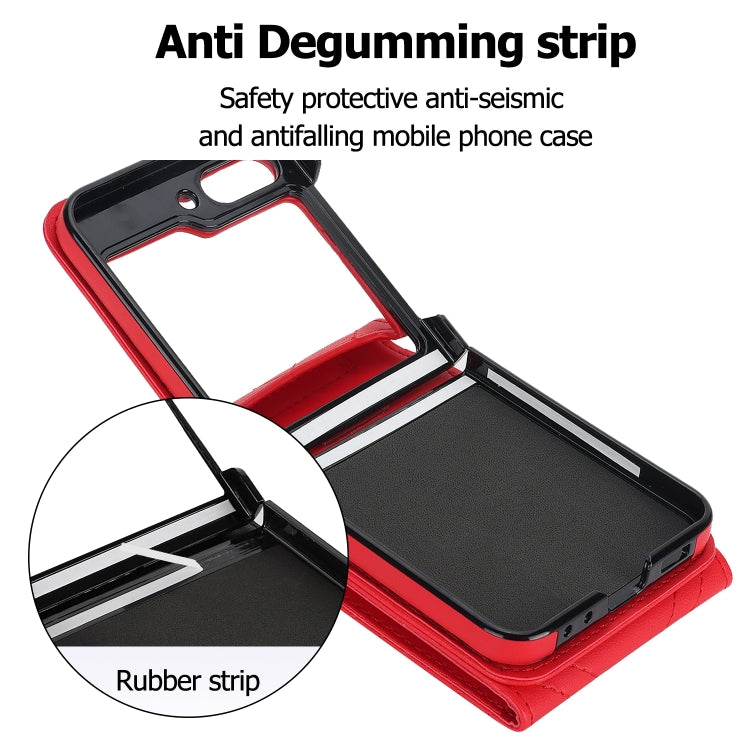 For Samsung Galaxy Z Flip6 / Flip7 FE V-shaped RFID Card Slot Phone Case with Ring Holder