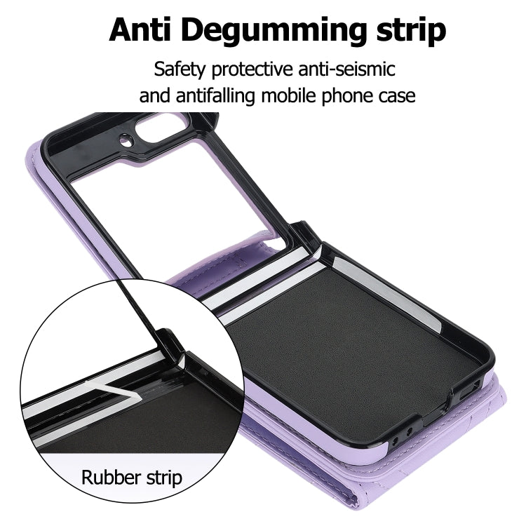 For Samsung Galaxy Z Flip6 / Flip7 FE V-shaped RFID Card Slot Phone Case with Ring Holder