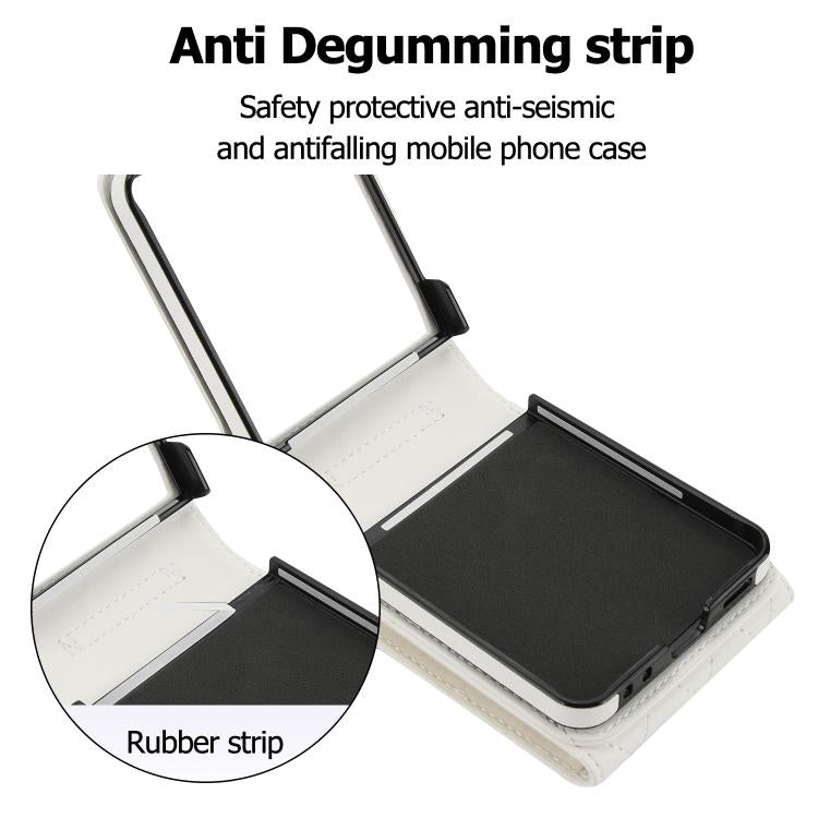 For Samsung Galaxy Z Flip7 5G V-shaped RFID Card Slot Phone Case with Ring Holder